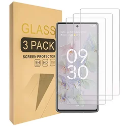 Premium Tempered Glass Screen Protector - HD Clear Protective Film for 3 Piece (For Pixel 6A)
