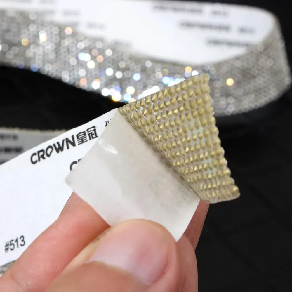Self Adhesive Crystal Rhinestone Sticker Diamond Ribbon DIY Decorative Stickers for Car Phone Camera