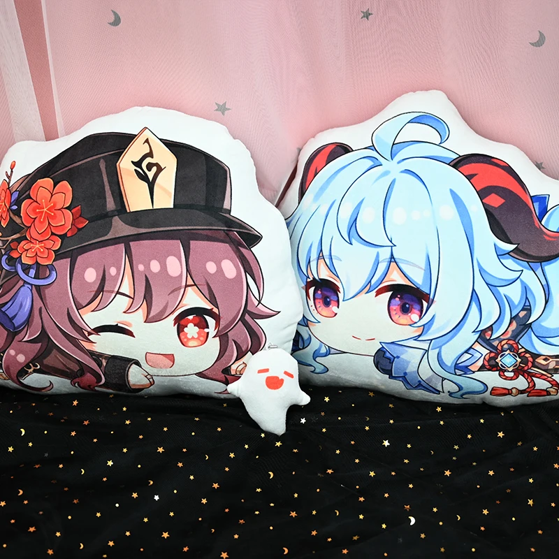 Game Genshin Impact Plush Pillow Doll Lumine Diluc Hu Tao Zhong Li Barbatos Cosplay Accessories