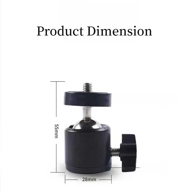 1/4" Swivel Mini Ball Head Screw Tripod Mount for GoPro 12 11 10 9 Insta360 X3 DSLR Camera Camcorder Light Bracket Accessories