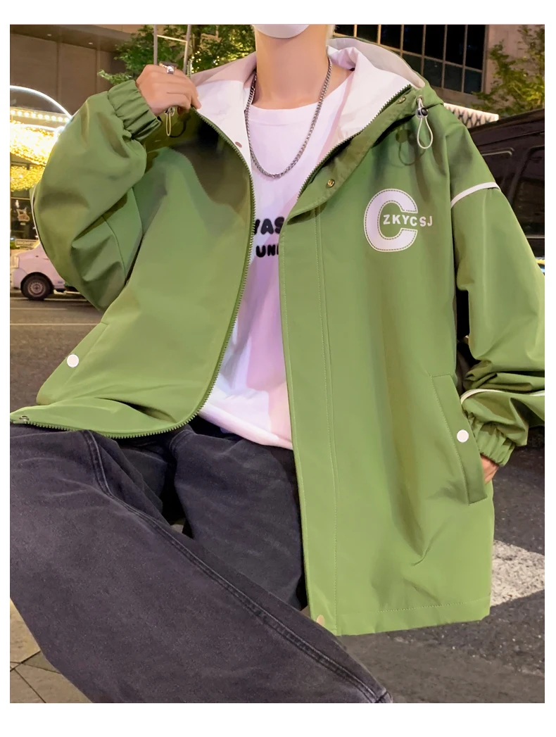 Lässige Herren-Kapuzenjacken Neu 2026 Frühling Herbst Jugend Streetwear Lockerer Mantel Outdoor Windbreaker Übergröße M-4XL Oberteile Kleidung – Detail 12