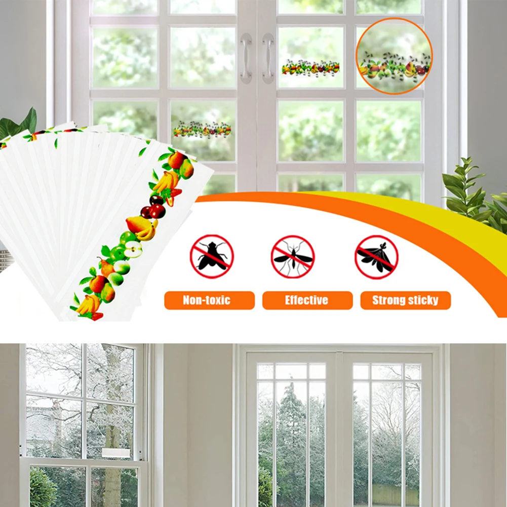 10x Strong Fly Glue Board Trap Anti-ultraviolet Bug Sticker Window Insects Catcher Glue Stickers Garden Supplies fly trap