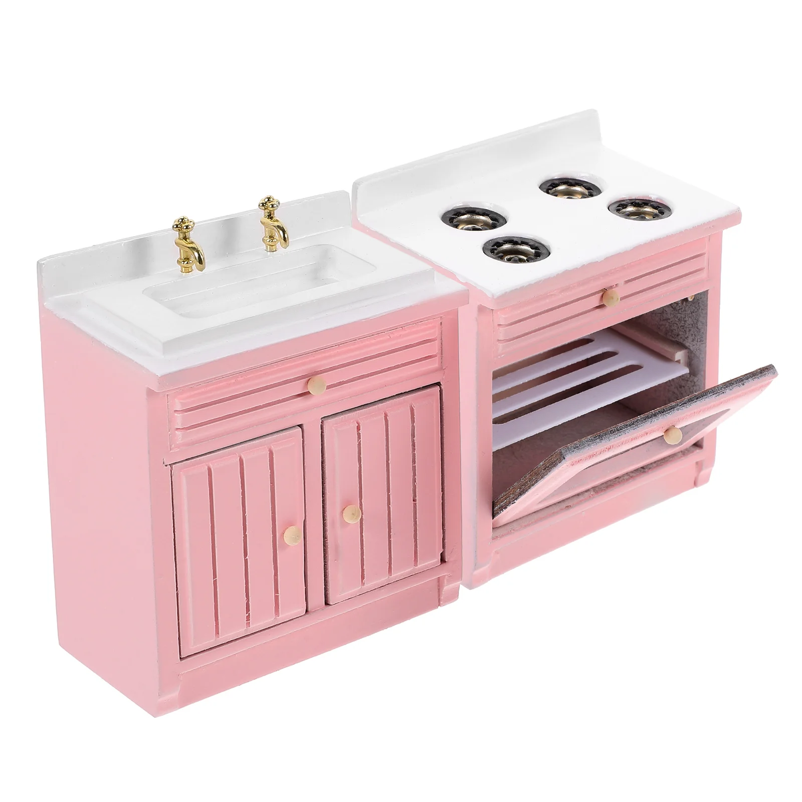 Mini Kitchen Accessories Wash Basin Prop House Supply Miniatures Cooking Stove Sink Pillar