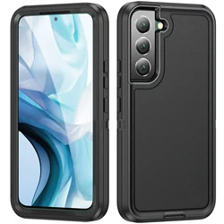 3 - in - 1 Hybrid Armor Shockproof Protective Case - Heavy Duty Rugged Cover - Samsung A04S (Black)