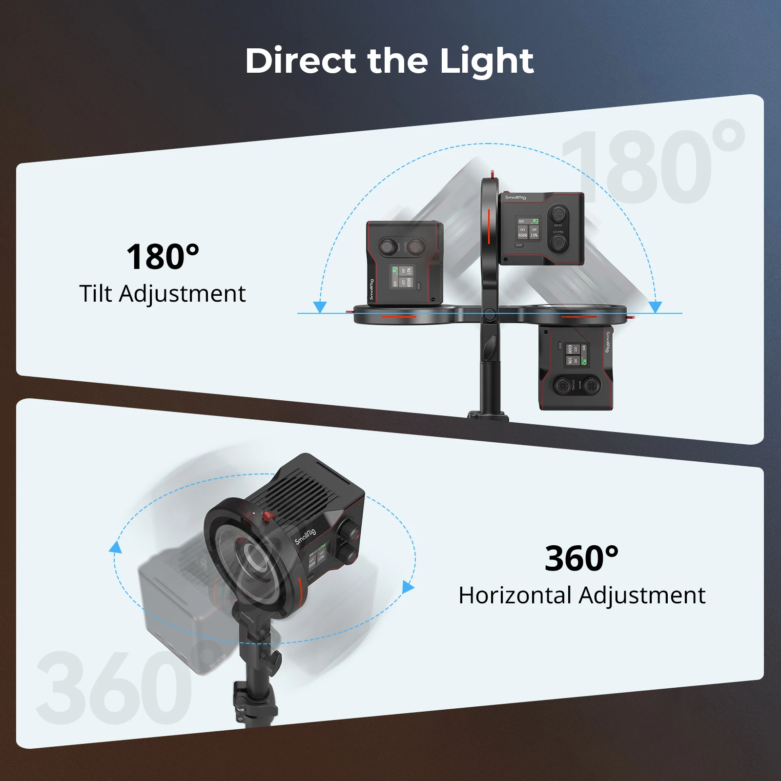 SmallRig Bowens 마운트 어댑터 부품 RC 60B용 SmallRig 라이트 스탠드 어댑터, 하중 1.5kg 360 °   가로 180 °   수직 조정