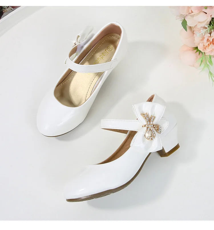 Scarpe Con Tacco Alto Per Bambina - Scarpe Da Principessa In PU, Con Fibbia - Foto 9