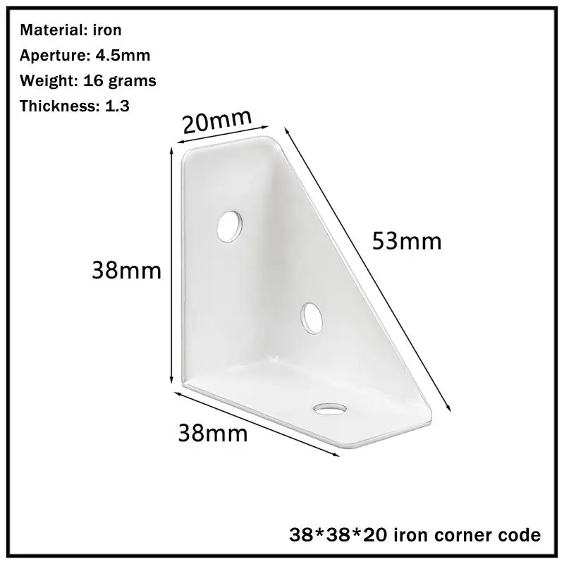 4 יחידות פינת משולש ימין תומכות לבן שחור פינת רהיטים עץ מחברים מהירים מתאימים למיטות ארונות