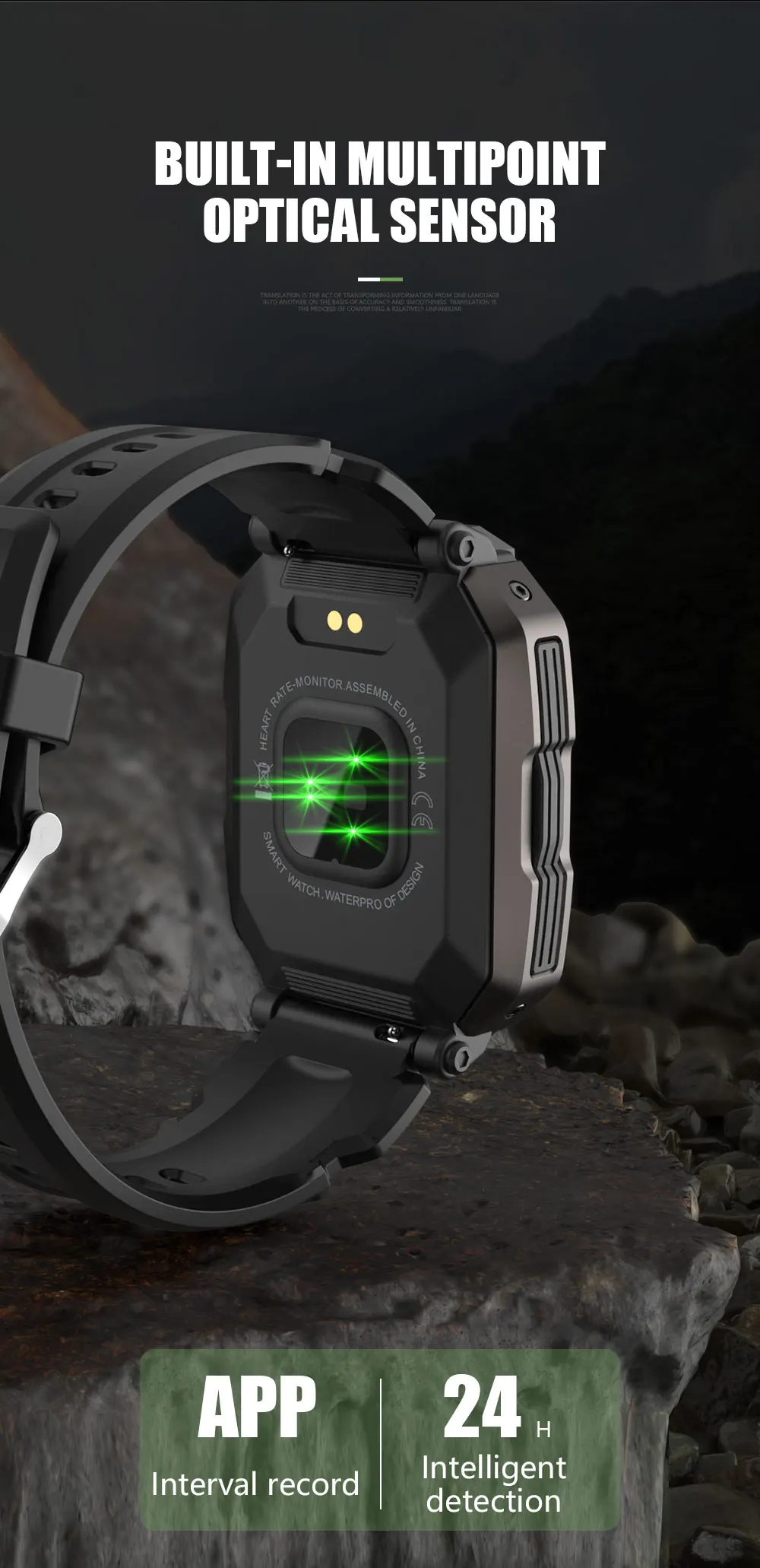 KALOSTE Smart Watch 2022 New Outdoor Sport Smart Watches Heart Rate Blood Pressure 5ATM Waterproof Bluetooth Smartwatch For Mens