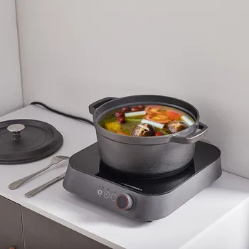 kitchen Cast Iron Casserole Dish Pot Pan Basting Lid Stew Stock Pot Baking Loaf