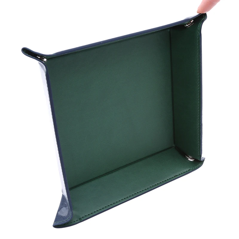 Creative Folding Tray PU Leather Valet Trinket Collapsible Phone Key Wallet Coin Desktop Storage Sundries Box Bins Accessories 5