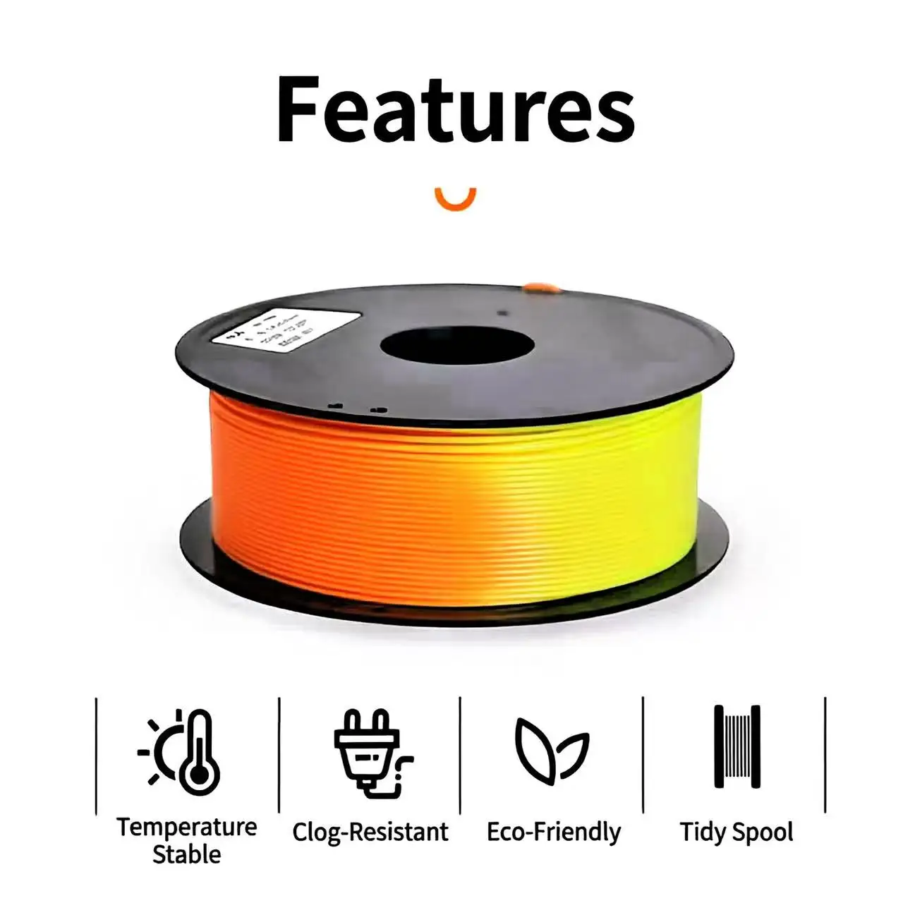 열변색 PLA+ 3D 프린터 필라멘트 1.75mm 1kg 스풀 - 열 활성화 변색, 생분해성, 1.75mm 1KG 직판매
