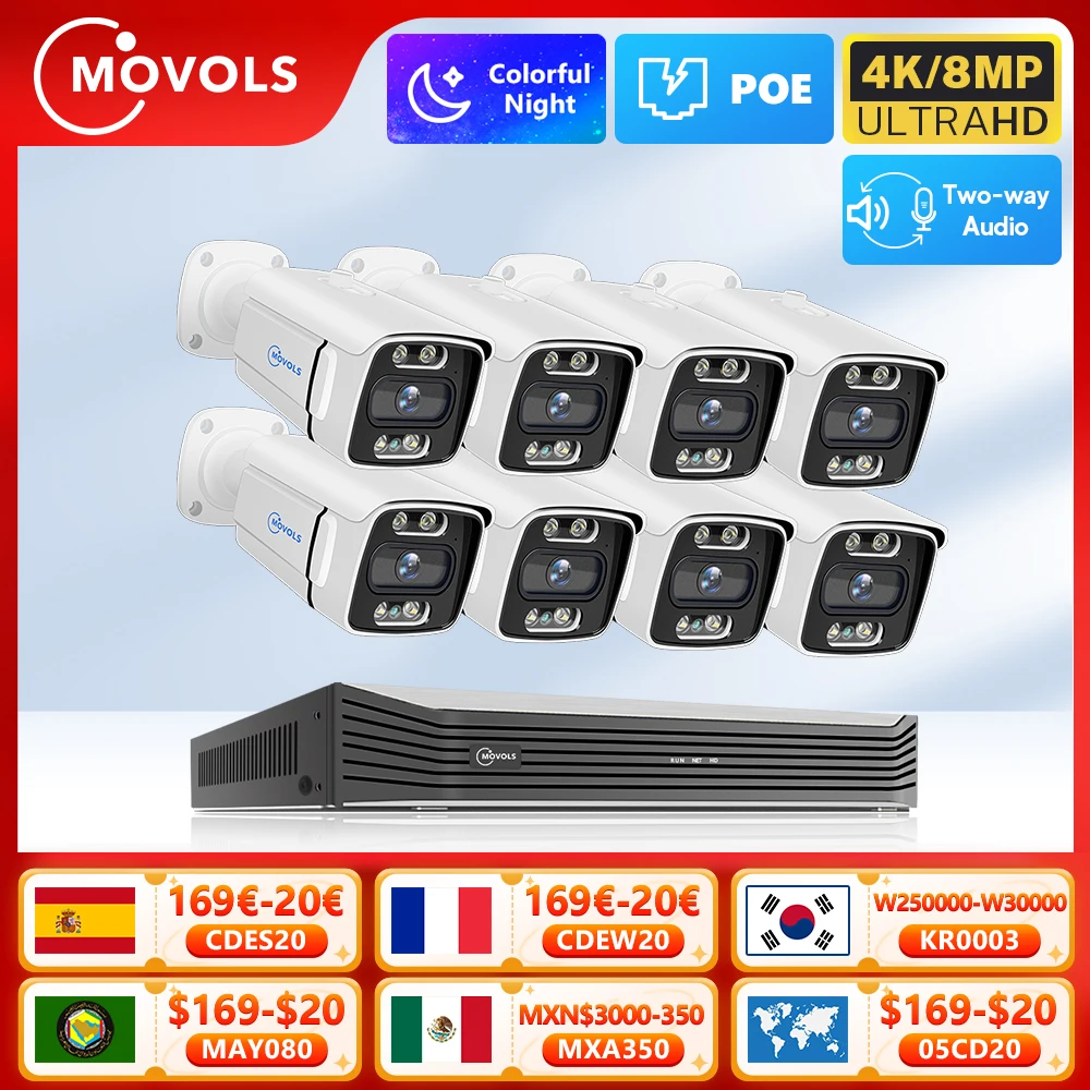 Gadpiparty GA YUFD M8SS K8 4K 8MP POE Security Camera System, Smart NVR With Human & Vehicle Detection, Dual Light Alarm, Color Night Vision (8 - View #9