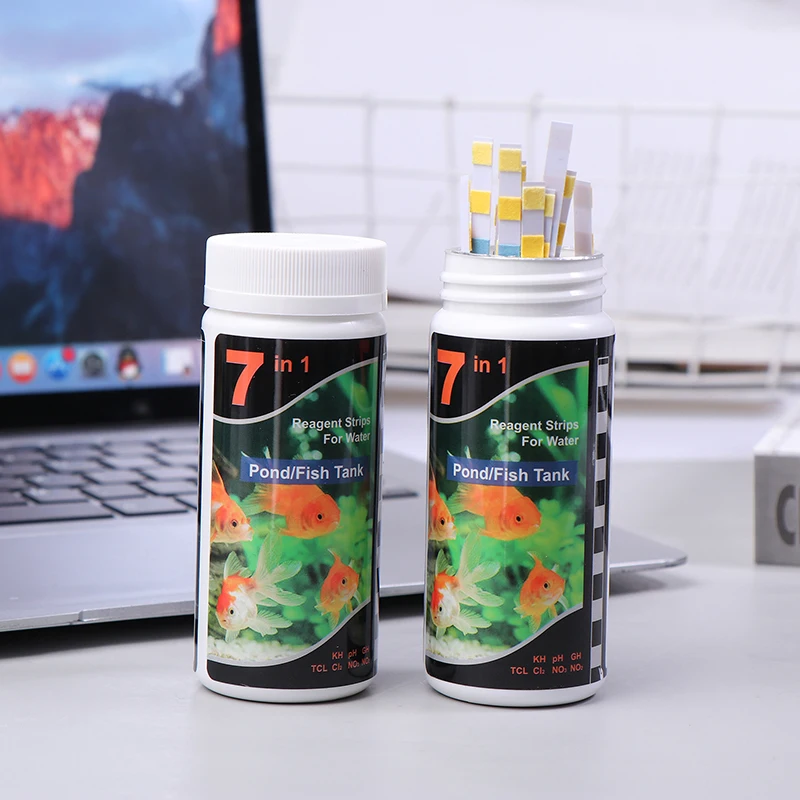 50/100Pcs 7 In 1 Aquarium Test Strips Fish Test Set Aquarium Water Hardness Strips Emergency Home Easy Testing