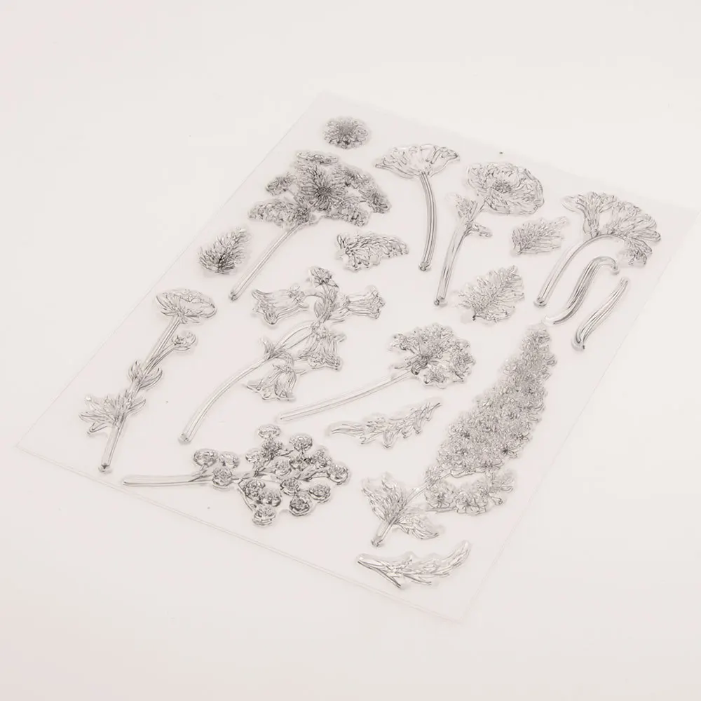 Bell Orchid Plant Decor Transparent Stamp for Clear Rubber Stamp Sheet Cling Scrapbooking Photo Album Papercard DIY Craft Making