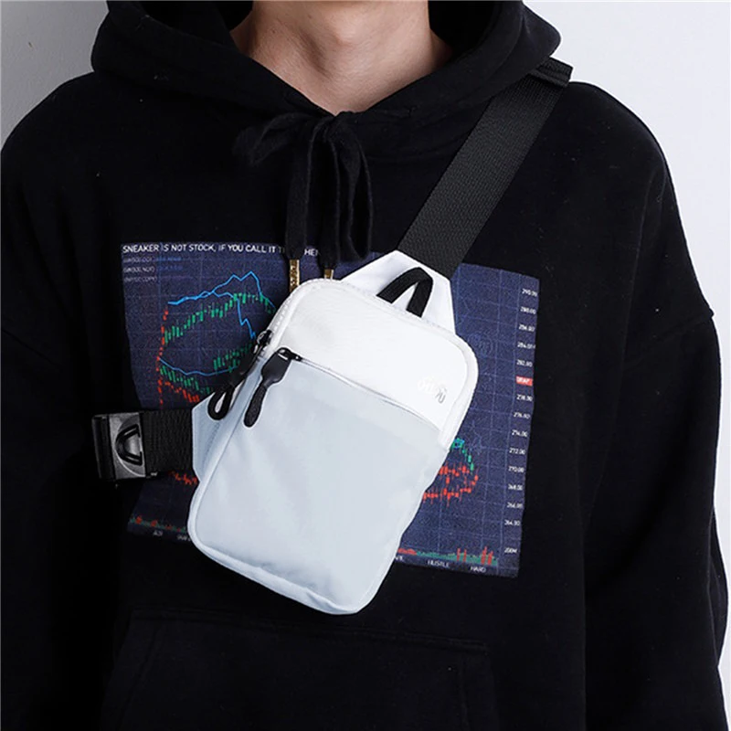 Borsa sportiva da petto Borsa a tracolla singola da uomo Piccola borsa semplice impermeabile per cellulare Borsa da fitness per esterni Marsupio da donna - immagine 2