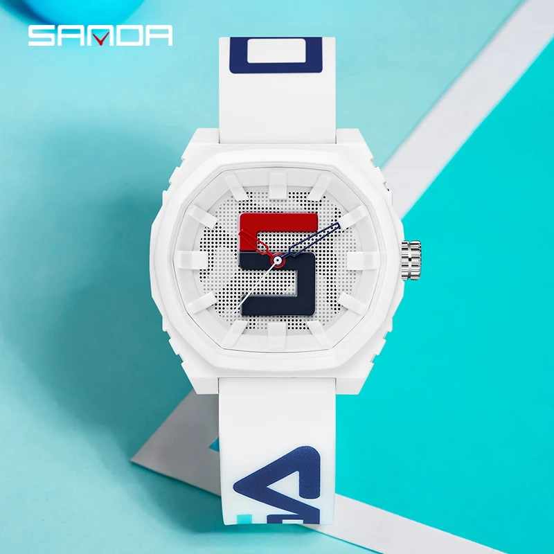 SANDA Casual Sports New Unisex Women Men Watches Silicone Waterproof Fashion Quartz Watch Mens Womenes Relogio Masculino 3206