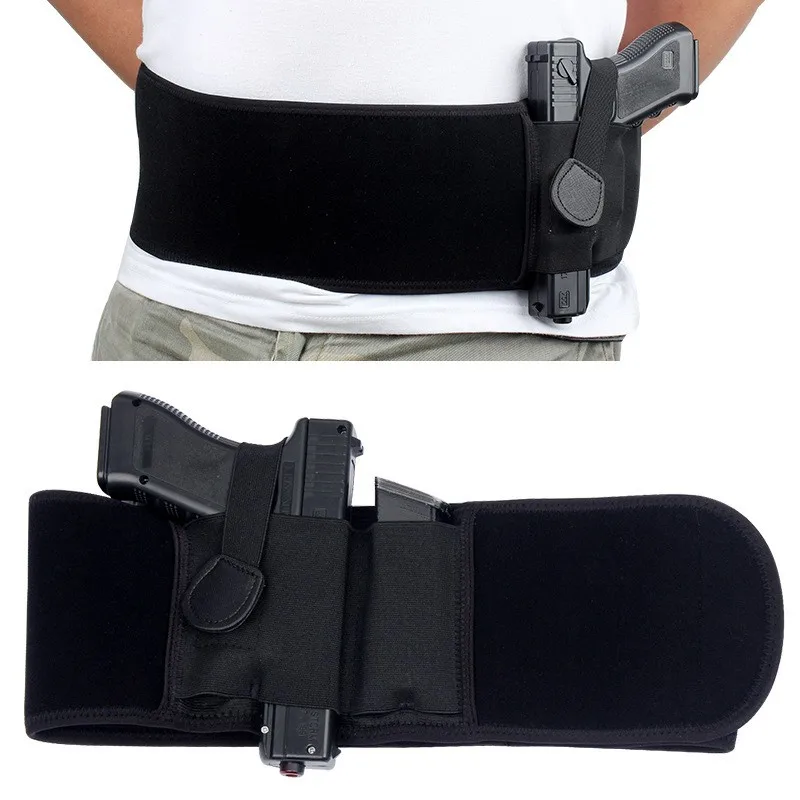 Nylon Right Hand Concealed Carry Belly Band Gun Holster