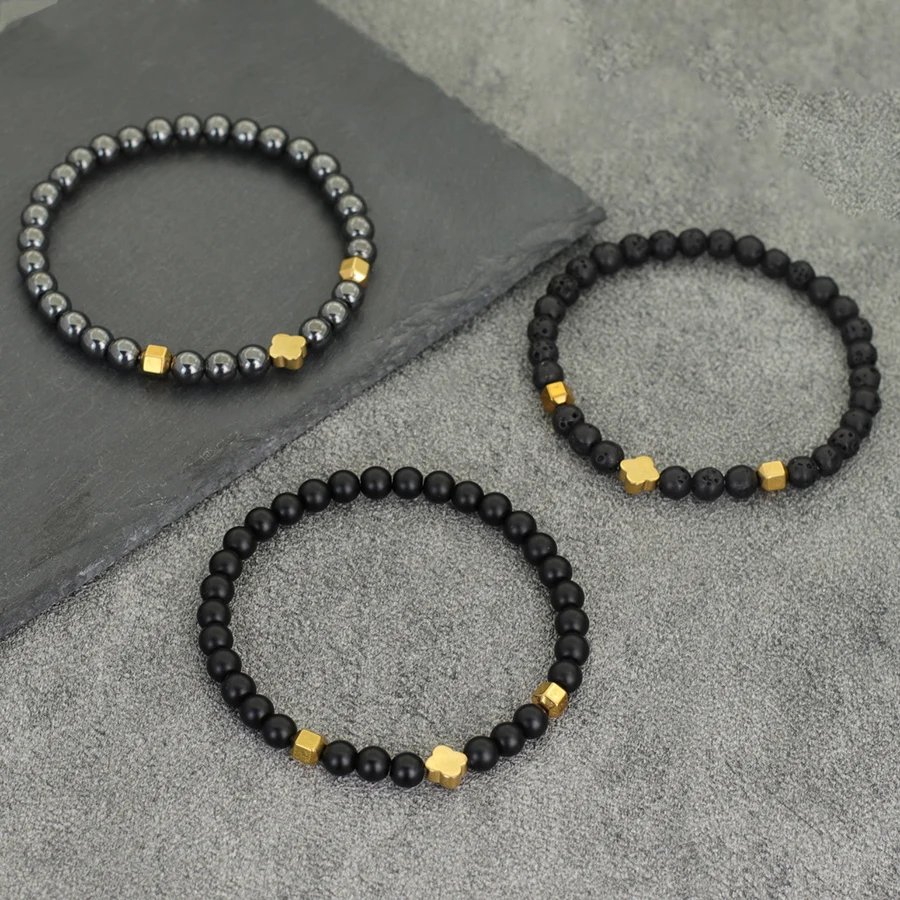 Tiger Eyes Hematite Stone Beaded Meditation Bracelet