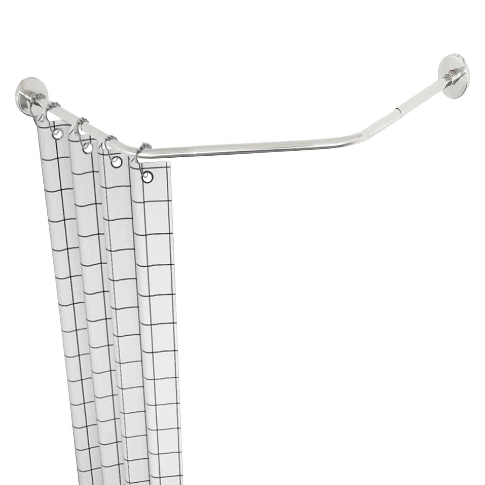 304 Edelstahl Diamant-Duschvorhangstange, Verstellbar 45-75cm Eck-Badezimmer Platzsparer, Wandmontierte Spannstange für Bad – Detail 7
