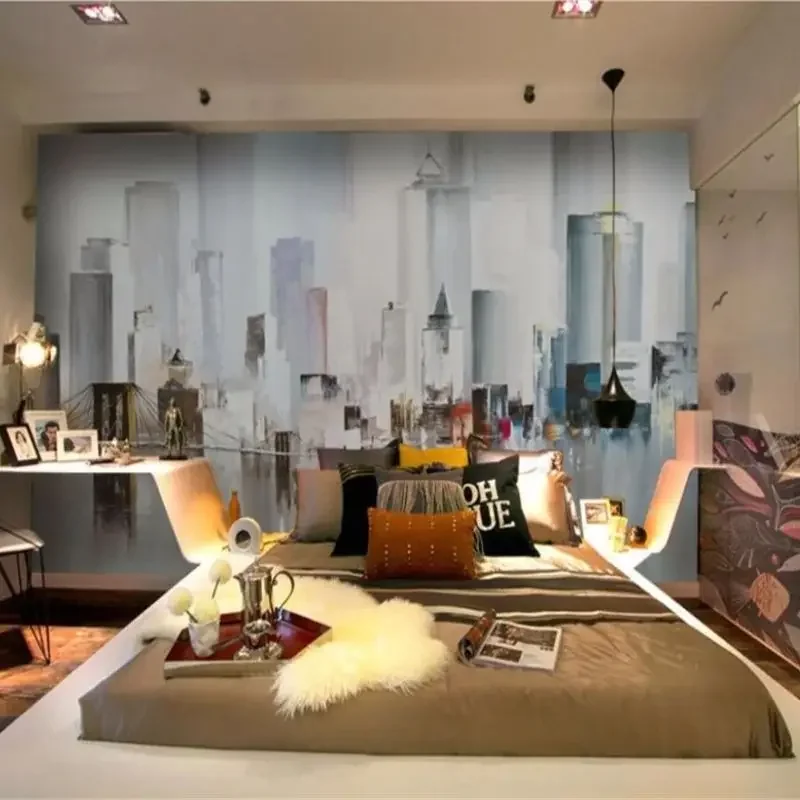 Personalizado 3d Retro Wallpaper Retro Mural Sala personalizado 3d retro wallpaper retro mural sala 05