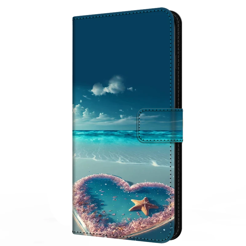 Leather Flip Wallet Case - Elegant Card Holder & Magnetic Closure
