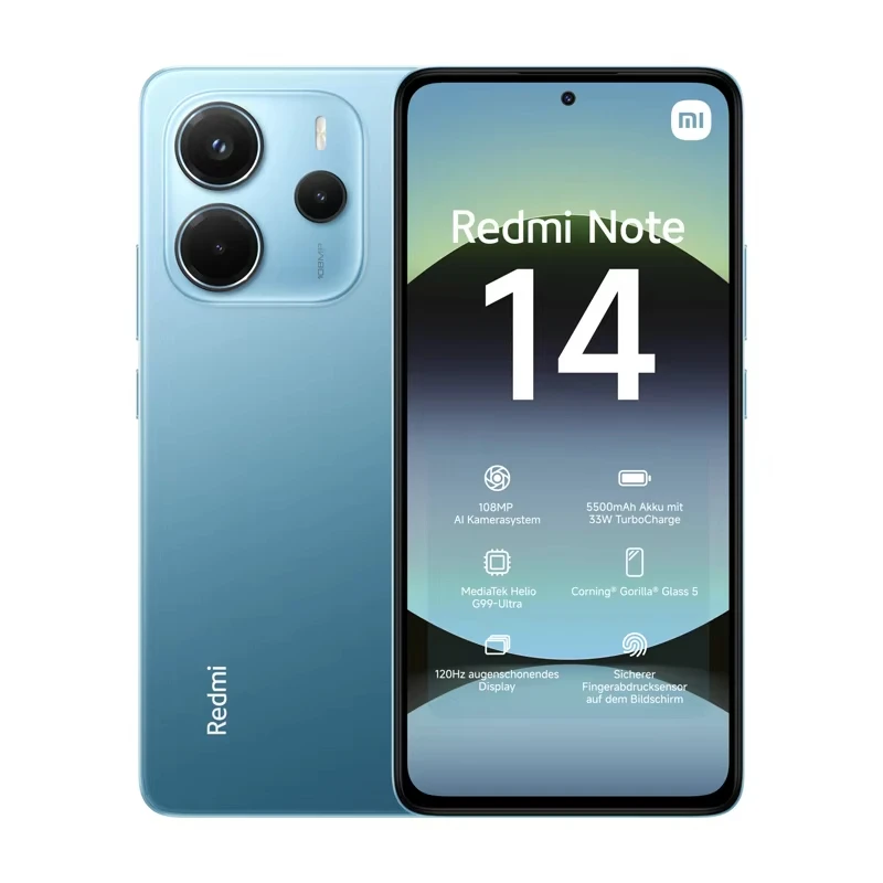Xiaomi Redmi Note 14 Smartphone – 6,67" 120 Hz AMOLED, Helio G99 Ultra, 108 MP Kamera, 5500 MAh, 8+256 GB