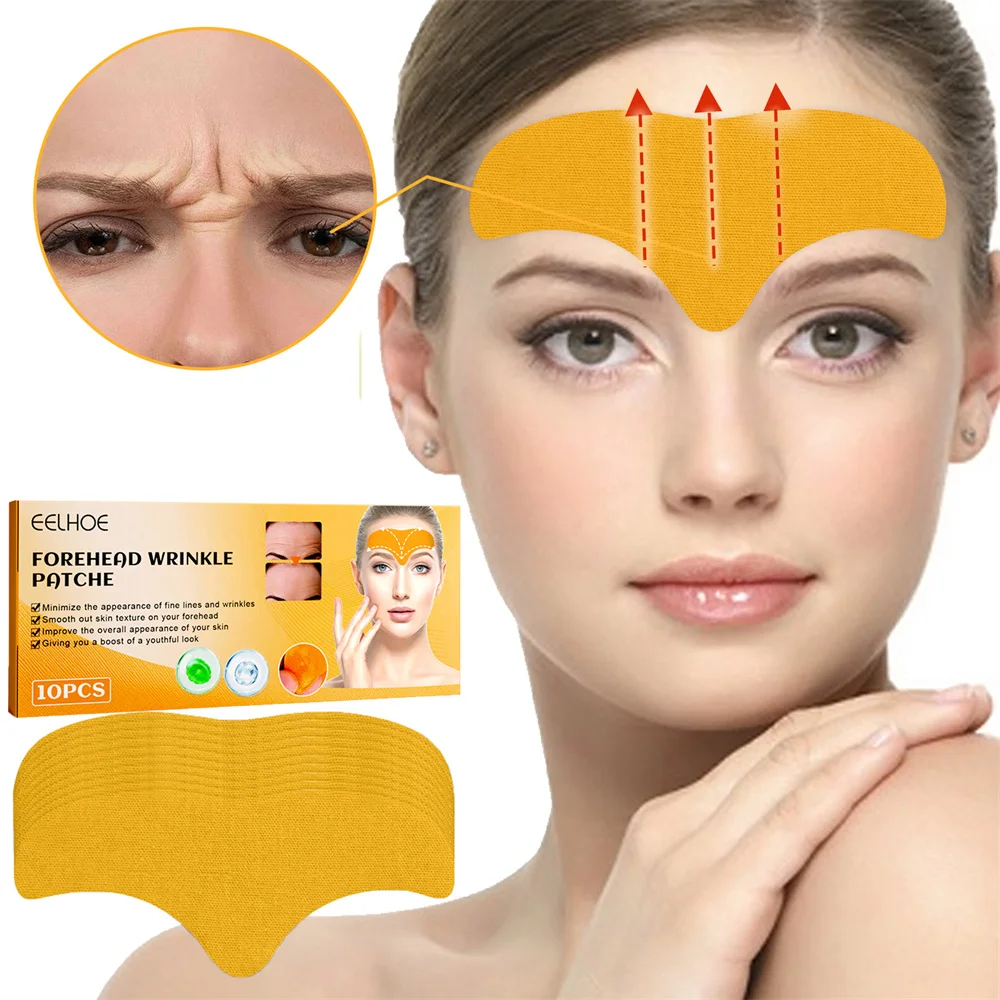 

10Pcs/Box Forehead Wrinkle Patch Lighten Smooth Forehead Wrinkles Lift Firm Facial Skin Forehead Sticker Fox Eyes Skin Care Tool