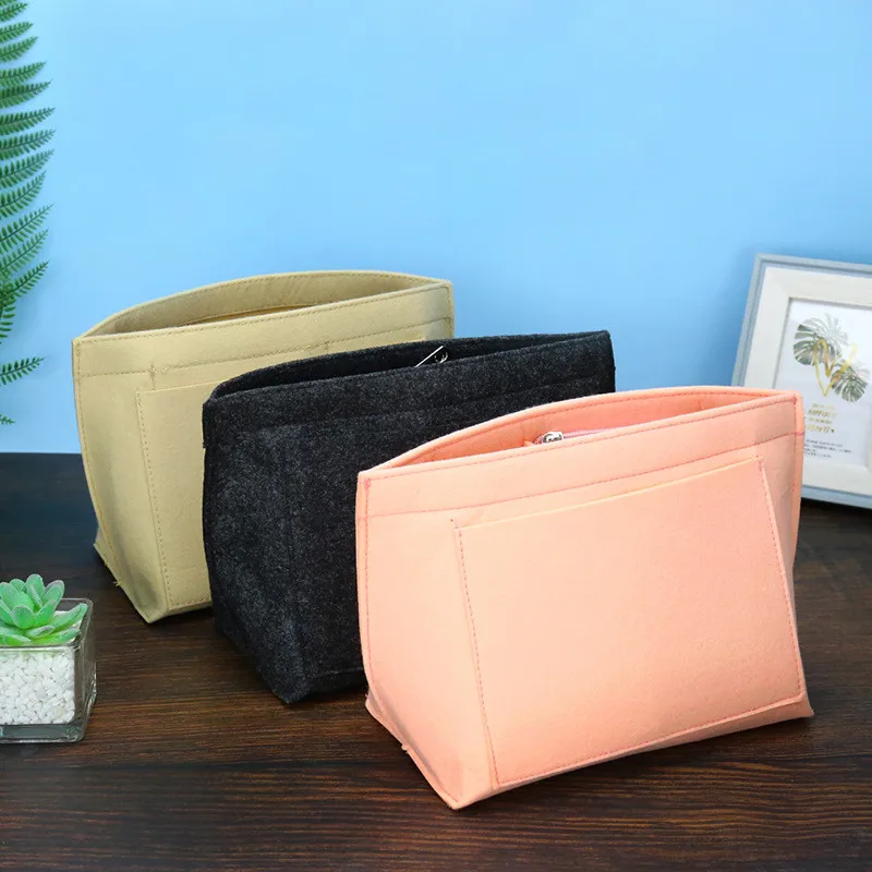 Filz-Einsatztasche, passend für Handtasche, Liner-Tasche, Filztuch, Make-up-Tasche, Unterstützung für Reisen, tragbarer Einsatz-Geldbörsen-Organizer – Detail 9