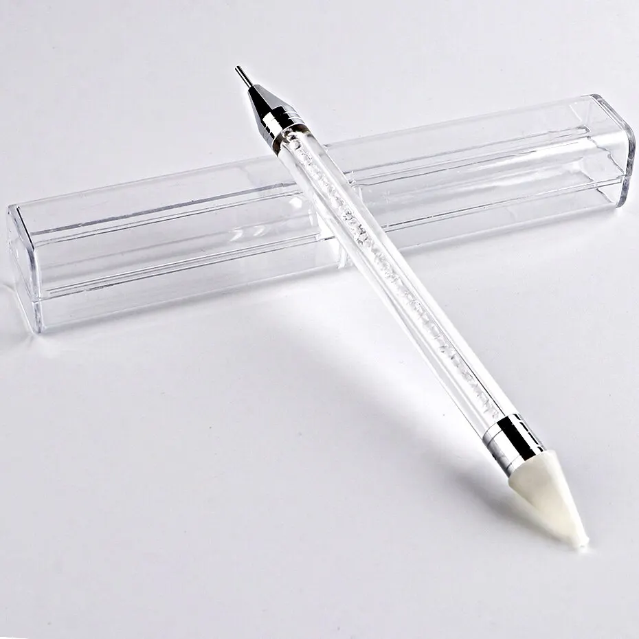 2 Pcs Nail Art Dotting Pen Double End Painting DIY Brush Rhinestone Handle Diamond Picker Manicure Tool