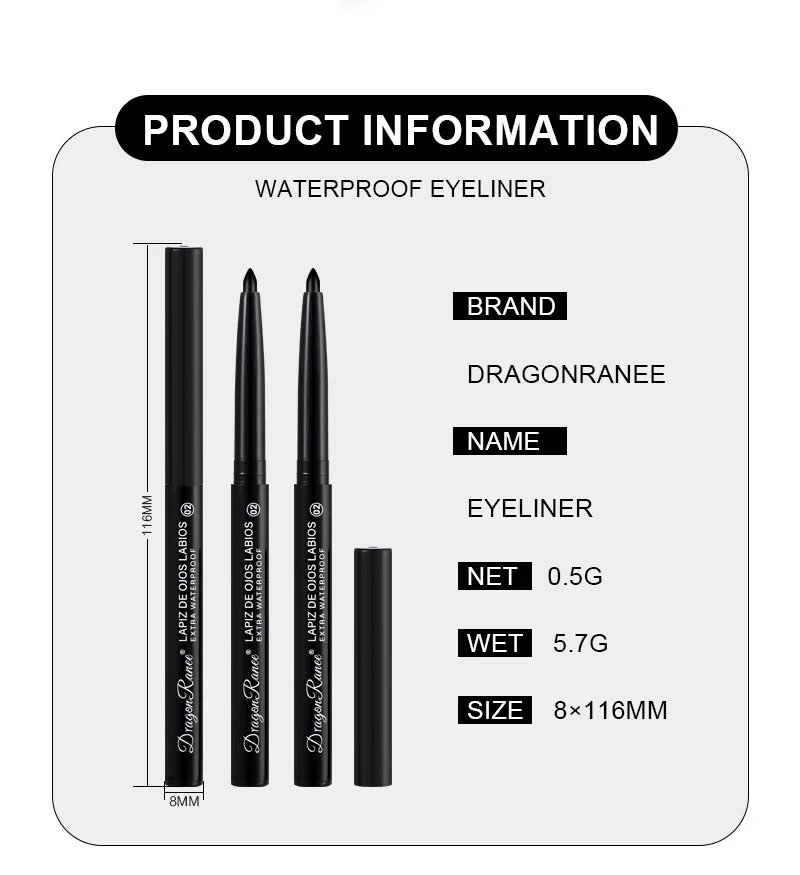 Description Picture 3 of itemMatte Pearlescent Eyeliner Gel Pencil Smooth Waterproof Long Lasting White Black Eye Liner Lying Silkworm Pen Cream Makeup