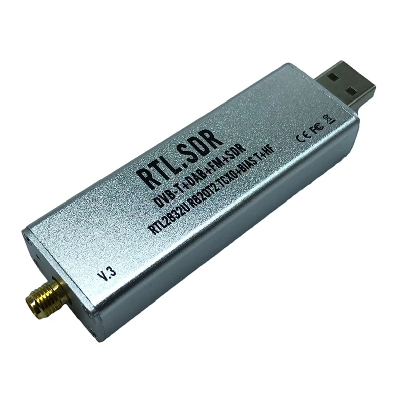 Фото V3 RTL2832U 1PPM TCXO HF Bias Tee SMA программно определяемое радио металлический + пластиковый SMA ключ с антенной RTL SDR V3 R820T2 RTL2832U №2