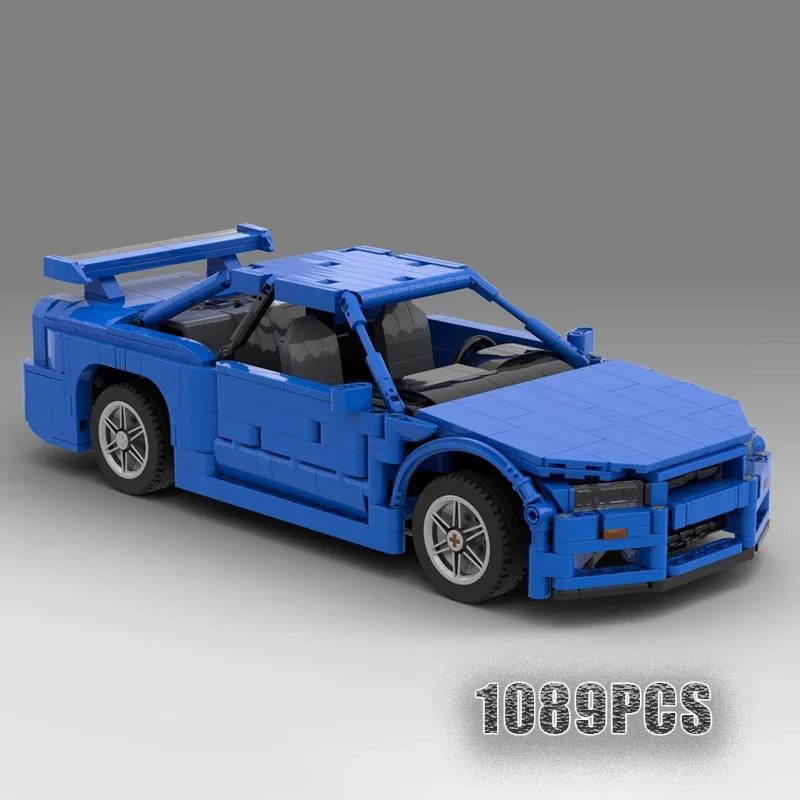 Nuovo 1:15 R34 1089Pcs Supercar Model Building Kit Block Mattoni Autobloccanti Giocattoli Regalo Di Natale Di Compleanno
