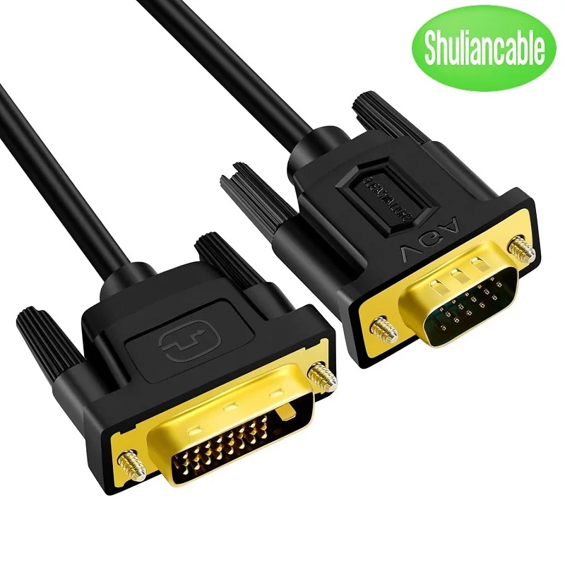 Активный Кабель Shuliancable DVI-VGA, подходит для ПК HDTV, ноутбуков, мониторов и проекторов