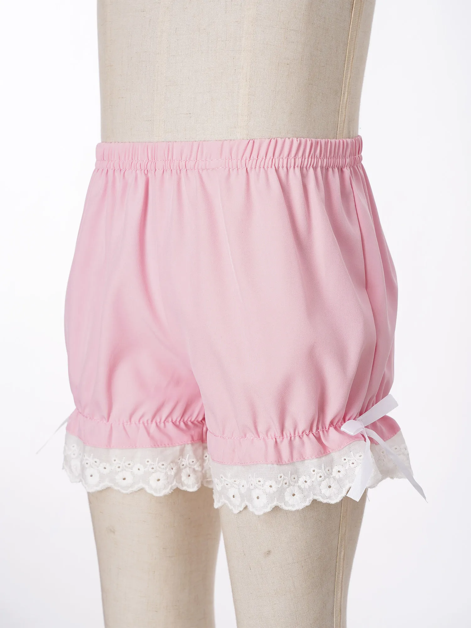 Kids Girls Safety Shorts Pants Elastic Bowknot Lace Waist Bloomers Pumpkin Shorts Breathable and Safety Underwear Clothing