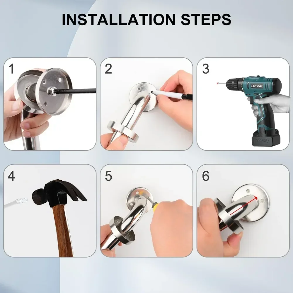 Stainless Steel Shower Safety Grab Bar image 3