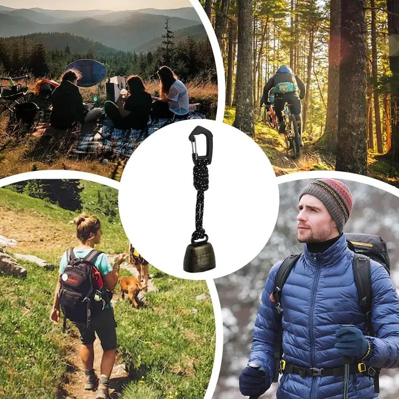 Bear Bells For Hiking Loud Bear Bell Outdoor Metal Bell Pendant Camping Accessory With Mute Function For Camping Hiking