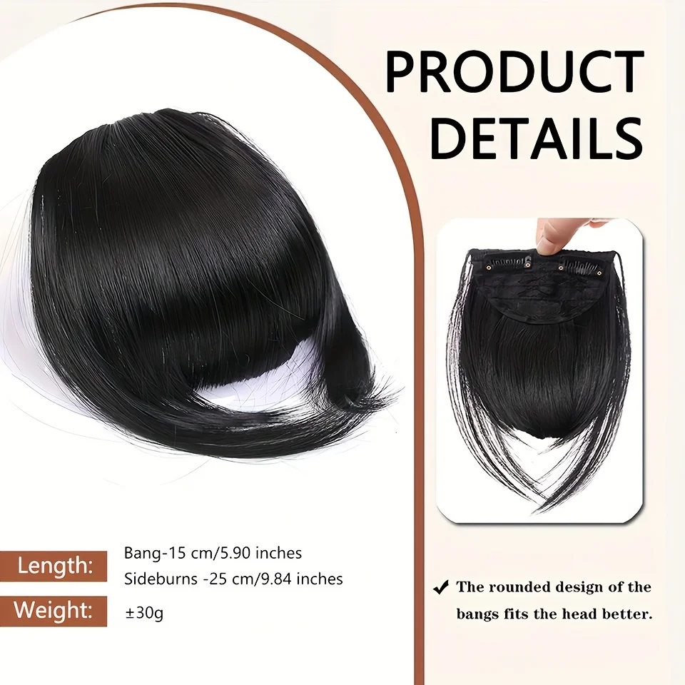 Synthetic Clip In Hair Bangs For Women