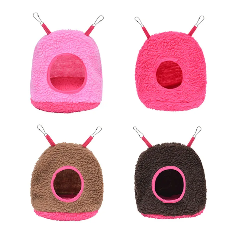 Winter Warm Bird Parrot Nest House Polar Fleece Parakeet Hammock Small Pet Hanging Swing Bed Cave Birds Cage Accessories Oiseaux