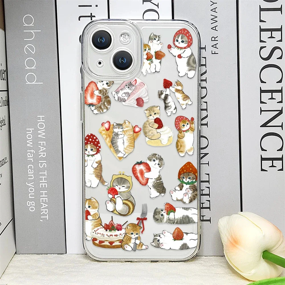 Charming Cartoon Cat Couple Shockproof Phone Case Cover