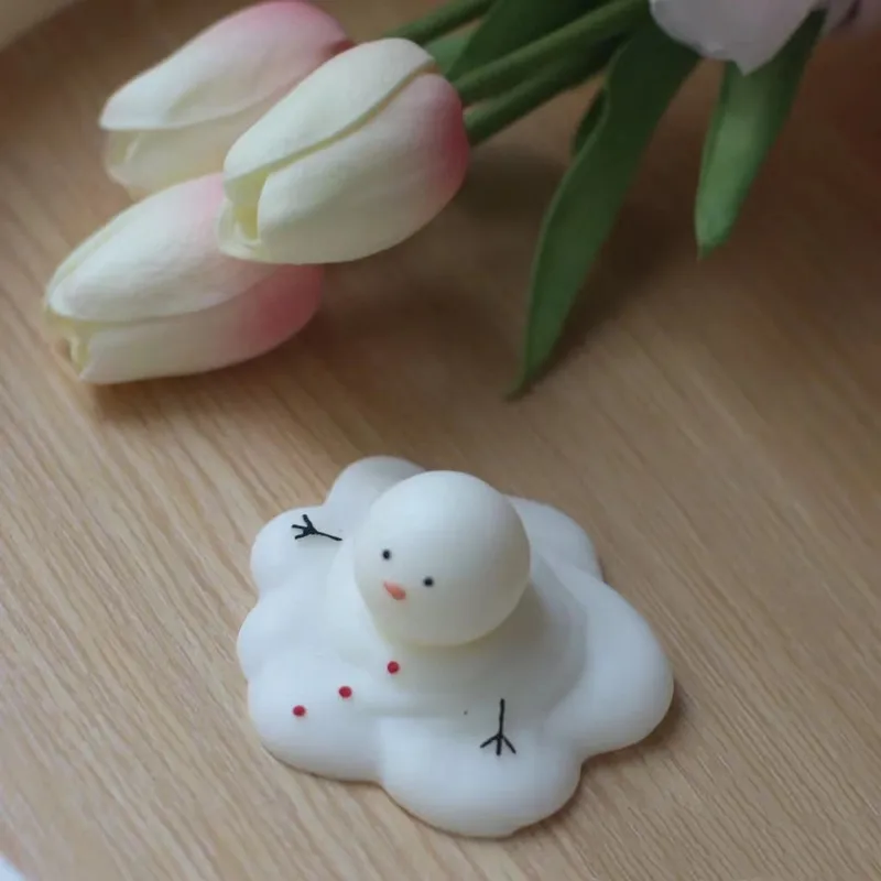 Awesomeonei 3D Sneeuwman Siliconen Mold voor Kerst Kaars Maken Hars Mallen Zeep Klei Mould 3