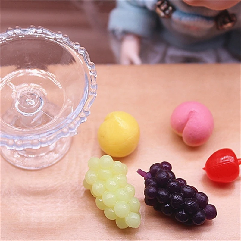 1 Set Miniature Food DIY Craft For Dollhouse Mini Dessert Pan Cake Stand Fruit Tray Doll Kitchen Living Room Decor Toy 4