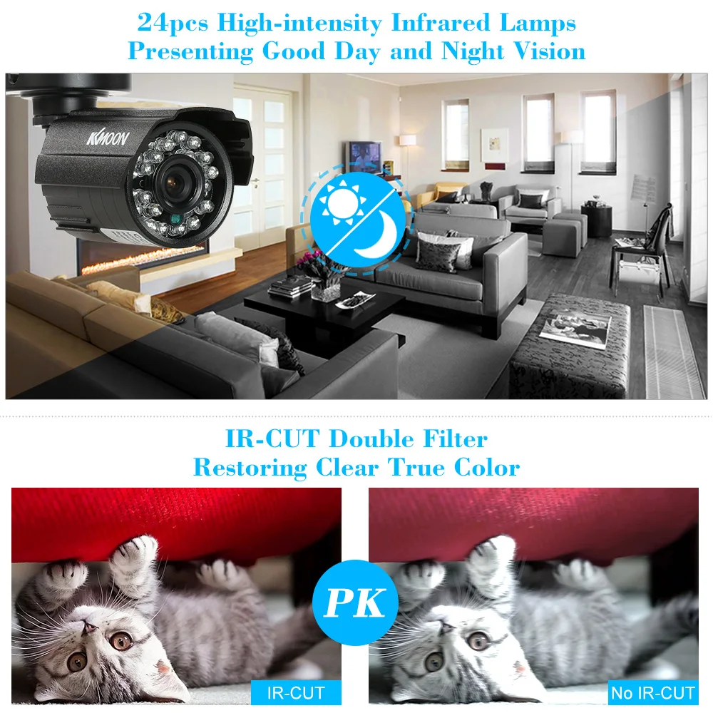 200TVL Analog Camera CCTV Bullet Camera 24 IR Lamps Night Vision 1/3’’ CMOS IR-CUT Waterproof For Home Security PAL System 3