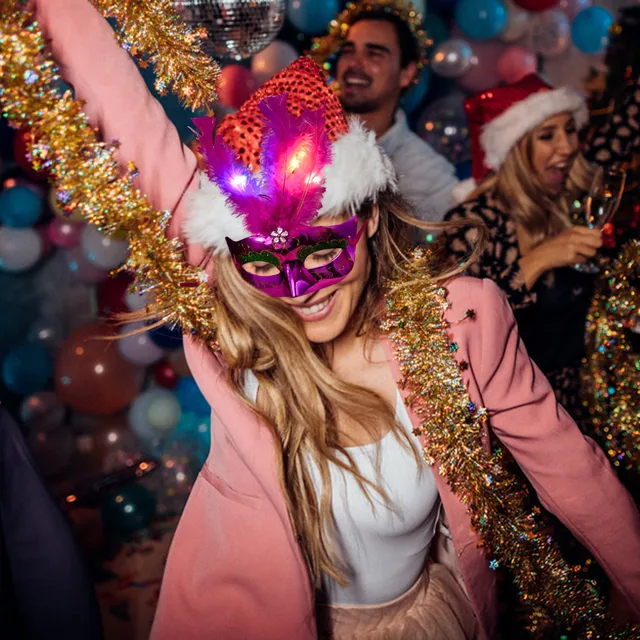 Mascherina Pizzo Sposa BF Souvenirs Maschera Veneziana LED Con