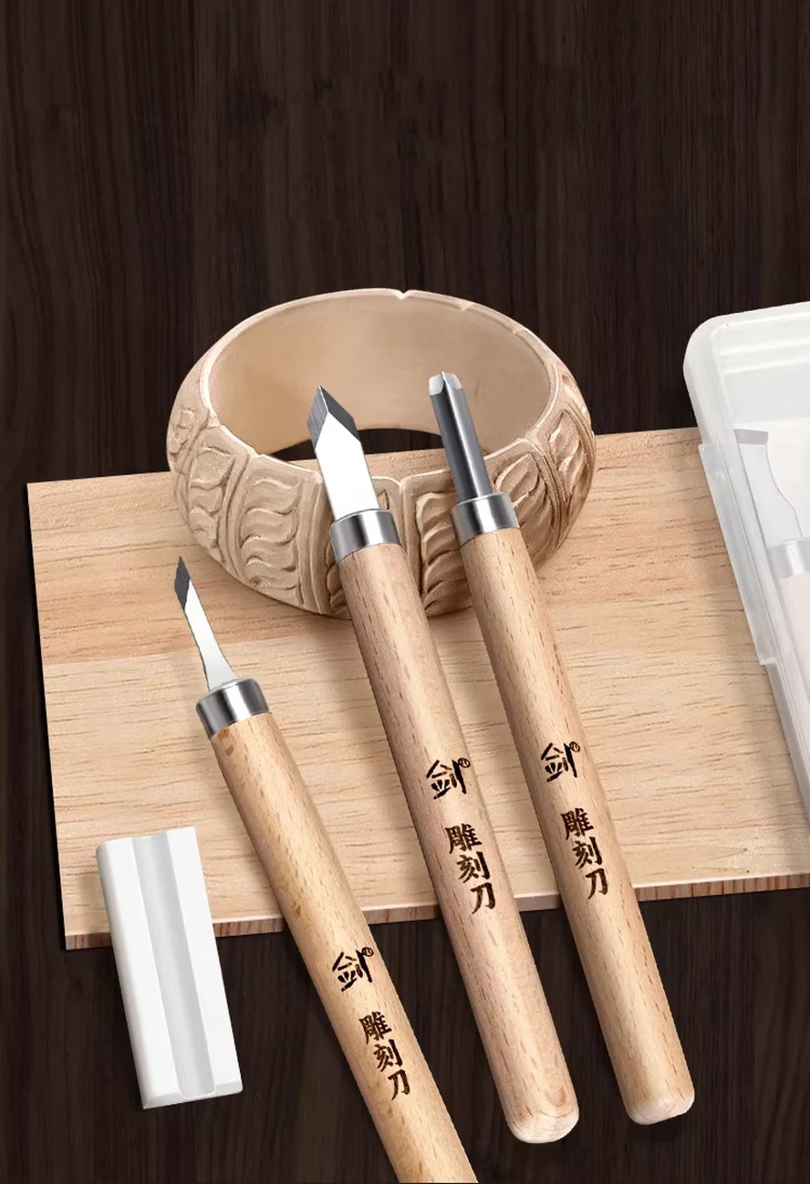 미술도구 조각도 세트, 합금강 날, 나무 손잡이, 전문가용 날카로운, 목공 DIY, 인장 새기기, 고무도장 만들기, 나무 조각 및 석고 공예 도구