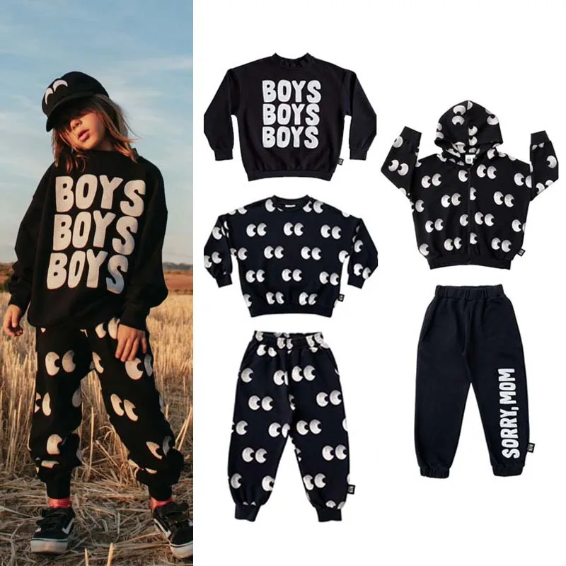

Sweatshirt for Kids 2023 Autumn New LMH Series Boys and Girls Eyes Hooded Coat Pure Cotton Sweater Baby Suit