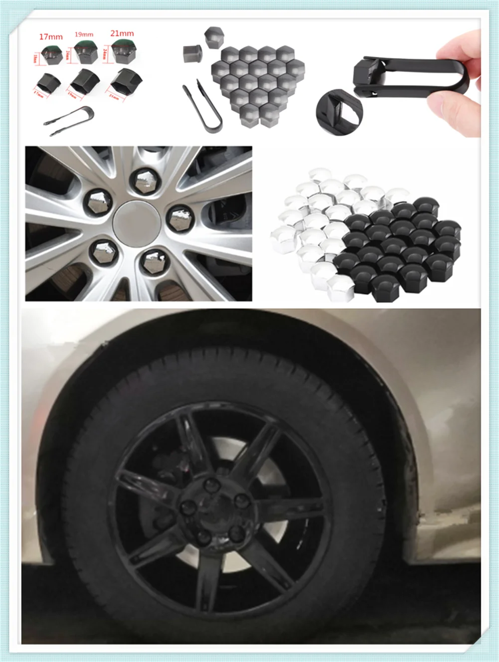 Auto Shape 20pcs Car Wheel Cover Screw Protector Nut Dustproof 17 19MM Porsche 918 Cayman Boxster 919 718 GT3 car accessories auto fasteners screw caps auto accessories