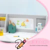 2 Pieces Kids Table and Chair Set with Whiteboard Multiple Storage Spaces, Grey 5