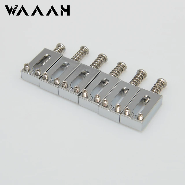 Electric Guitar Bridge Saddles Brass with Chrome Color A Set of 6pcs 10.8MM  Tremolo Parts for ST Guitar Replacement - AliExpress