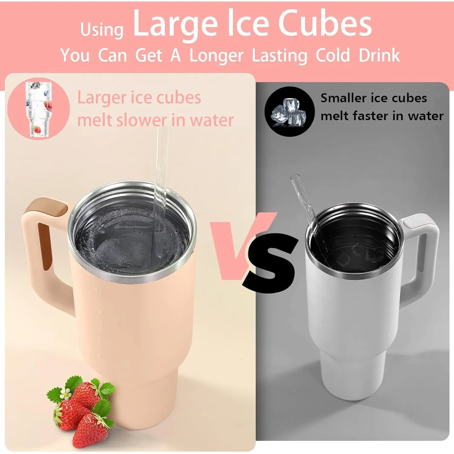 Oversized Ice Cube Molds Reusable 40OZ Stanley Ice Mold with Lid and Bin for Freezer Keep Drinks Chilled Easy to Clean ice mold,ice cream molds