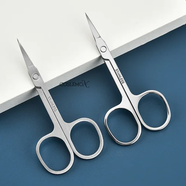 1pc Stainless Steel Eyebrow Scissors Nose Hair Eyelashes Scissor Portable Safe Hair Removal Tools Nose Hair Clipper Makeup Tools